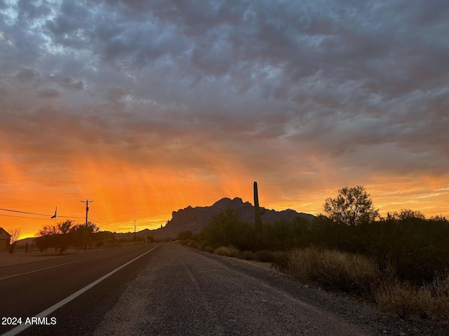 view of road with a mountain view