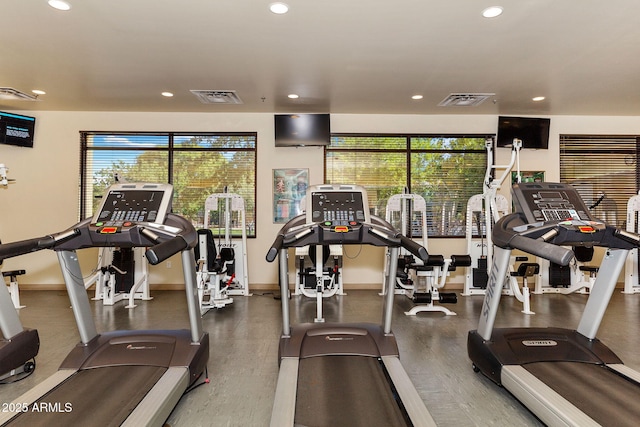 7790 E Bravo Ln, Prescott Valley, AZ 86314 - exercise room featuring healthy amount of natural light and recessed lighting