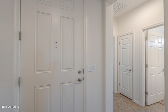 interior space featuring light tile patterned floors