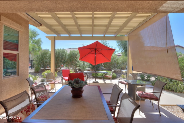 view of patio with a pergola