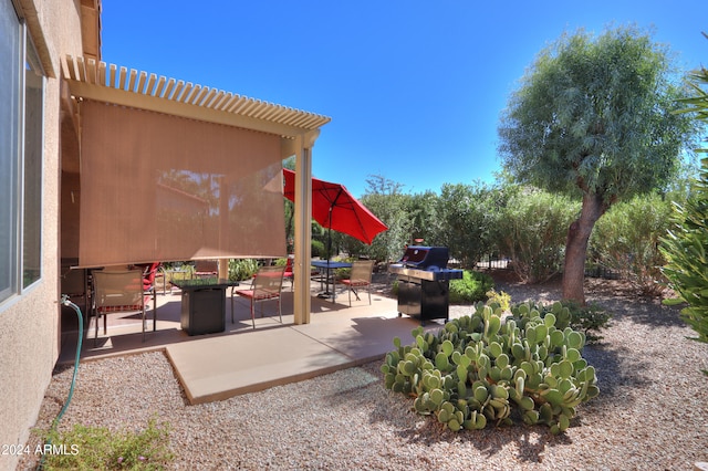 view of patio / terrace featuring a grill