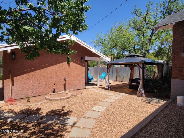 405 Powell St, Bisbee, AZ 85603 - view of yard featuring a gazebo, fence, and a patio