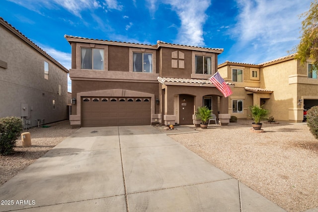 view of front of house with a garage