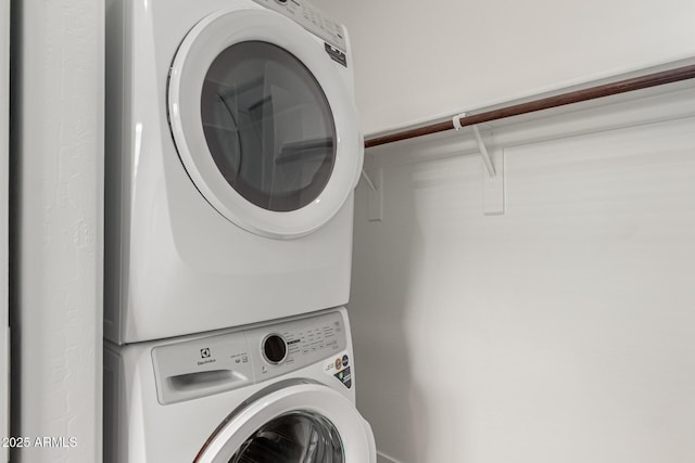 19151 W Coolidge St, Litchfield Park, AZ 85340 - laundry area with stacked washer / drying machine