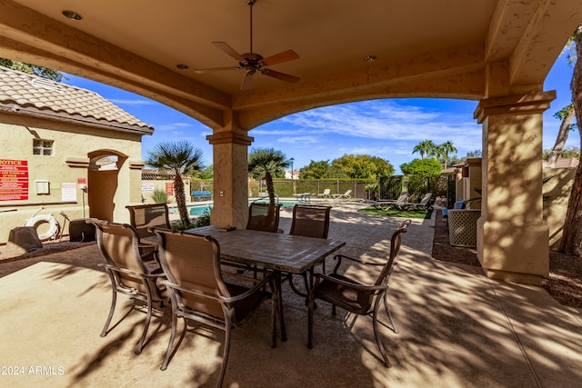 view of patio / terrace with ceiling fan