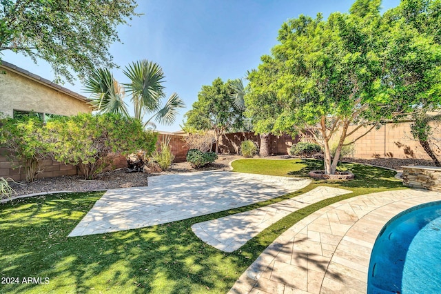 view of yard with a patio