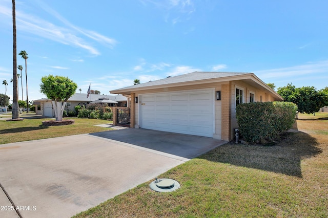 garage with concrete driveway