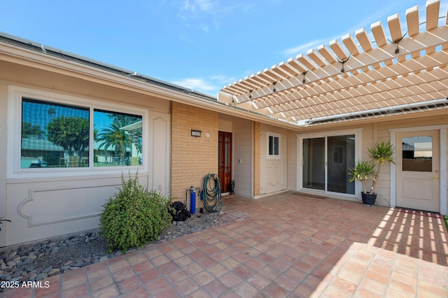 view of patio / terrace featuring a pergola