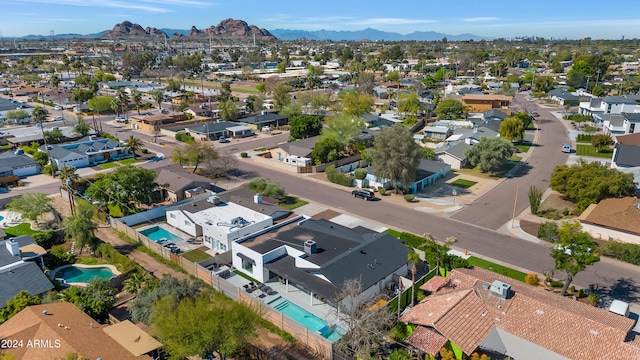 bird's eye view featuring a mountain view