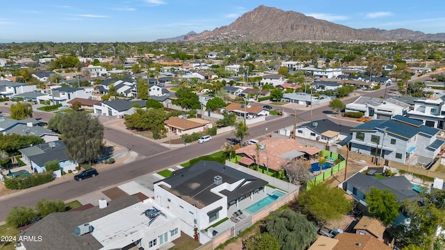 aerial view with a mountain view