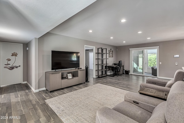 living room featuring wood-type flooring