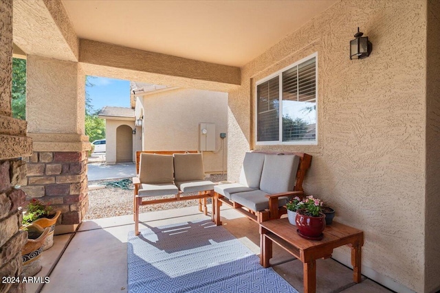 view of patio featuring an outdoor hangout area