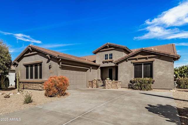 view of front of home with a garage