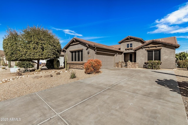 view of front of house with a garage