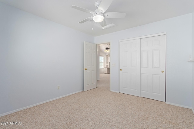 4356 E Rancho Tierra Dr, Cave Creek, AZ 85331 - unfurnished bedroom with carpet floors, a closet, baseboards, and a ceiling fan