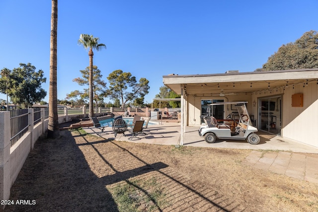 view of yard with a patio area