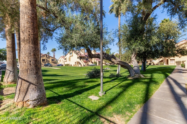 view of community featuring a yard