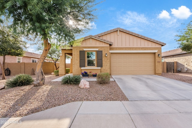 view of front of home featuring a garage