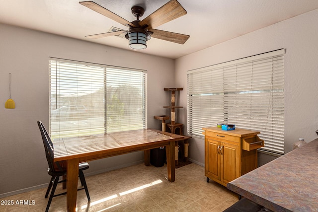 office with ceiling fan