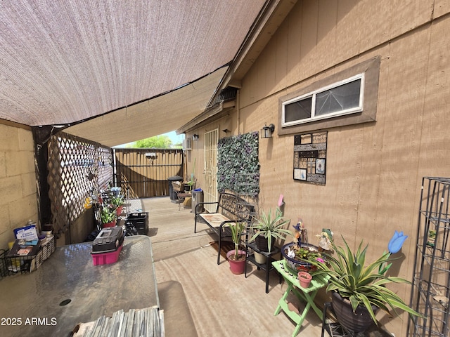 deck featuring fence