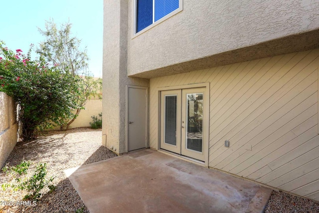 view of patio with french doors