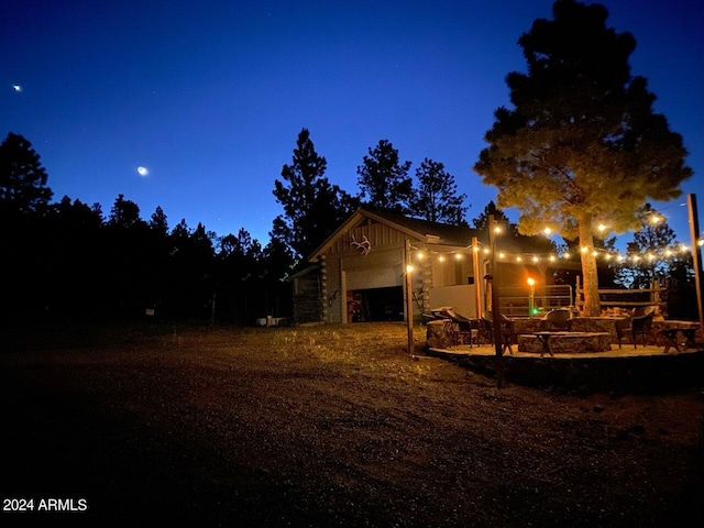 exterior space featuring a garage