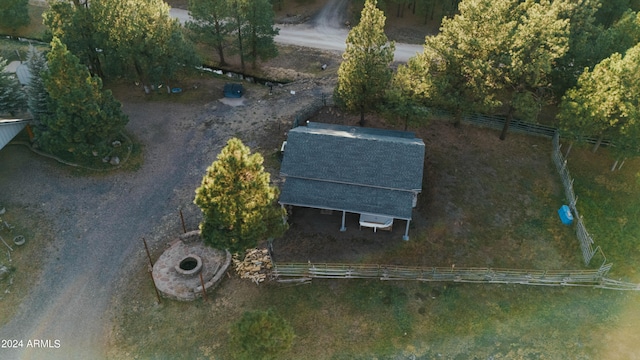 bird's eye view featuring a rural view