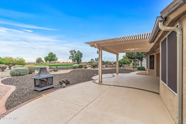 view of patio / terrace featuring a pergola