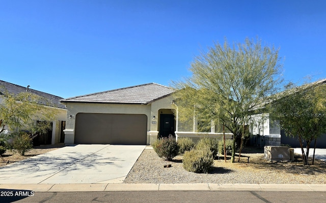 view of front of house with a garage