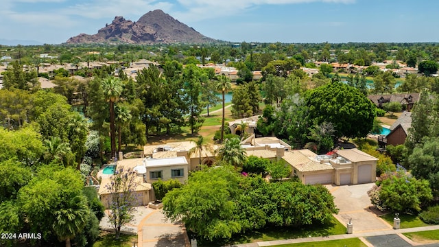 aerial view featuring a mountain view