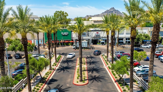 exterior space featuring a mountain view