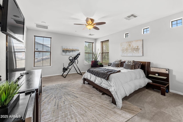 9285 E Canyon Vw, Scottsdale, AZ 85255 - carpeted bedroom featuring visible vents, a ceiling fan, and baseboards
