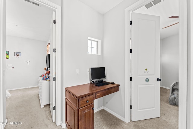 9285 E Canyon Vw, Scottsdale, AZ 85255 - corridor featuring light colored carpet, baseboards, and visible vents