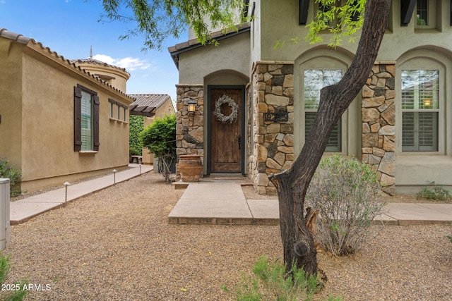 9285 E Canyon Vw, Scottsdale, AZ 85255 - entrance to property featuring stone siding and stucco siding