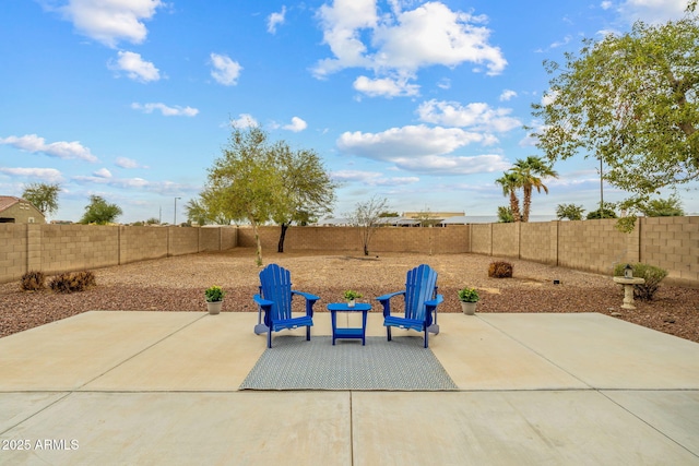 view of patio with a fenced backyard