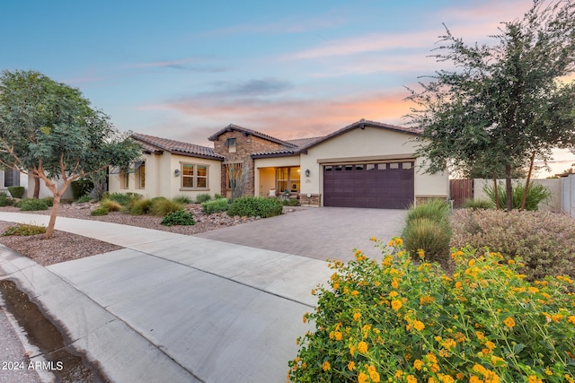 view of front of house featuring a garage