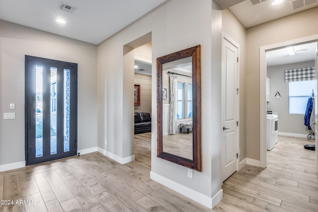 entryway featuring light hardwood / wood-style flooring