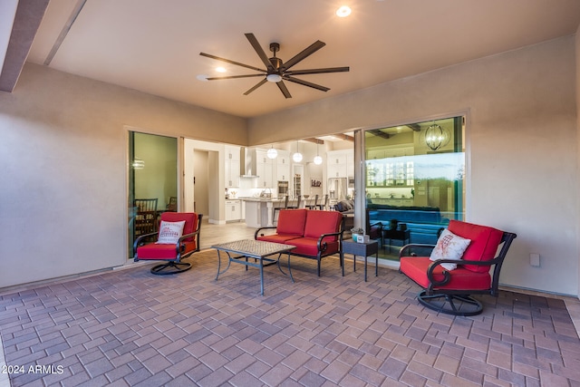 view of patio / terrace with ceiling fan