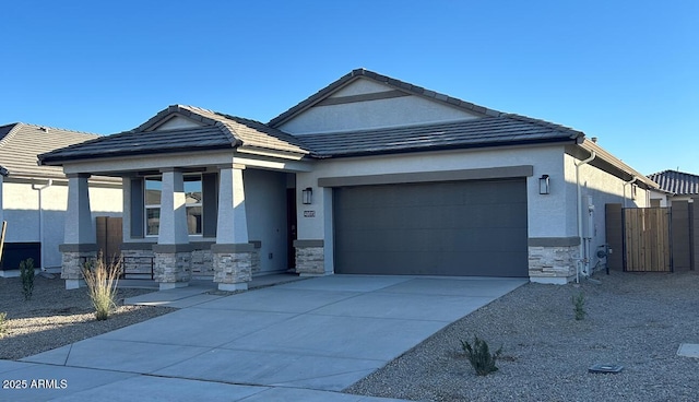 view of front of house with a garage