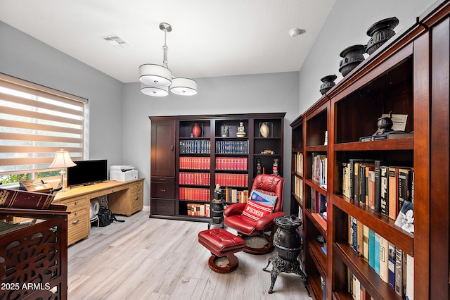 office featuring light hardwood / wood-style flooring