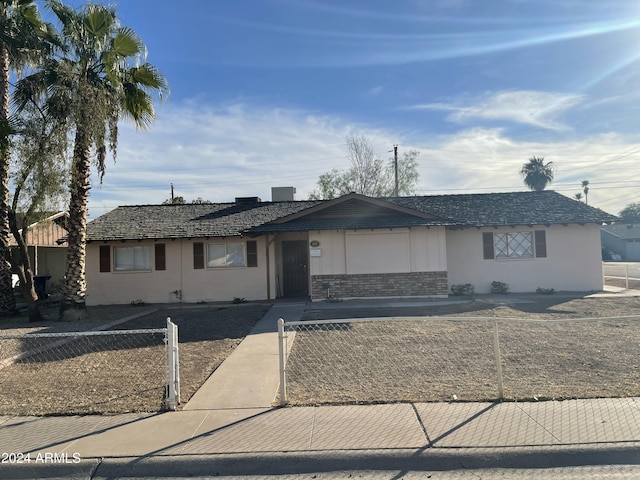 view of single story home