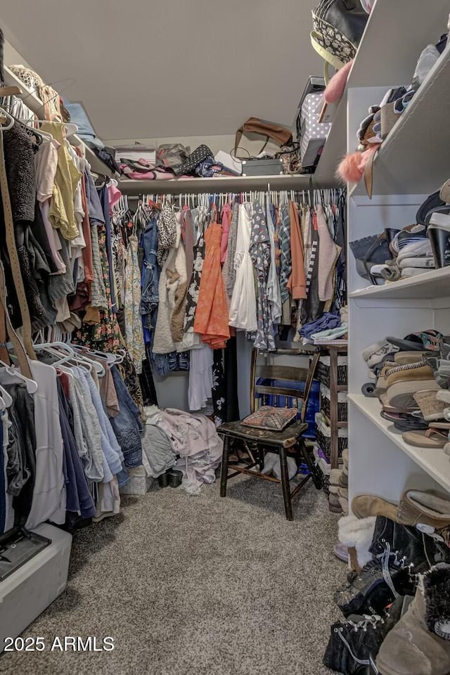 spacious closet with carpet flooring