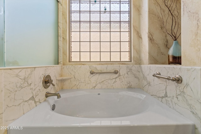 3225 E Cardinal Ct, Chandler, AZ 85286 - bathroom with a bath and tile walls