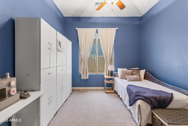 3225 E Cardinal Ct, Chandler, AZ 85286 - bedroom featuring light carpet and a ceiling fan