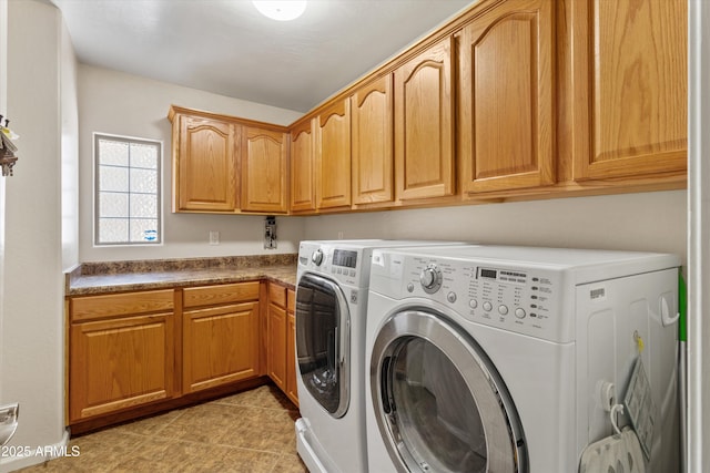 3225 E Cardinal Ct, Chandler, AZ 85286 - laundry area with cabinet space, independent washer and dryer, and light tile patterned floors