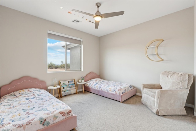 27420 N 170th St, Rio Verde, AZ 85263 - bedroom featuring ceiling fan, baseboards, visible vents, and carpet floors