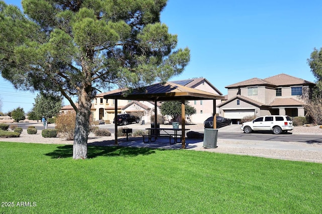 exterior space with a gazebo