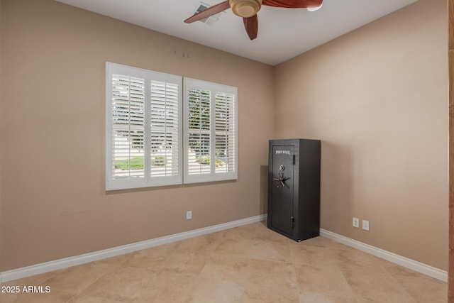 1260 E Sweet Citrus Dr, Queen Creek, AZ 85140 - unfurnished room with a ceiling fan, baseboards, and light tile patterned floors