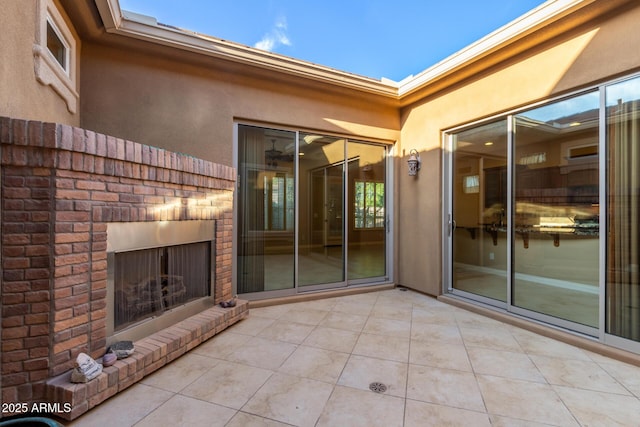 1260 E Sweet Citrus Dr, Queen Creek, AZ 85140 - view of patio featuring an outdoor brick fireplace