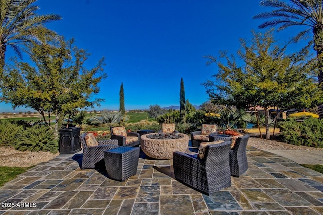 1260 E Sweet Citrus Dr, Queen Creek, AZ 85140 - view of patio featuring a fire pit